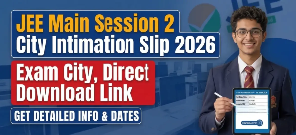 JEE Main Session 2 City Intimation Slip 2026 - Check Exam City and Direct Download Link